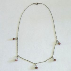 Delicate Necklace with pink stones